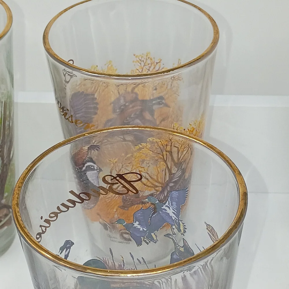 Budweiser Wildlife Collector Pint Glasses Set – Vintage Beer Glasses with Wildli